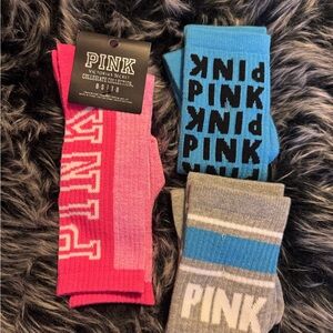 Victoria's Secret PINK Vibrant knee high Sock Trio